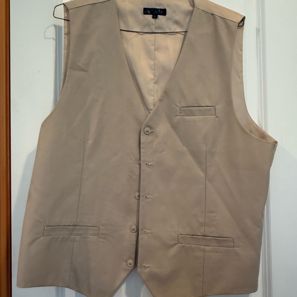 Beige Button-Up Vest